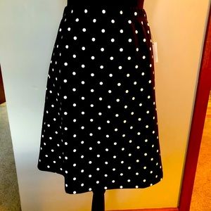 Talbots Black & white polka dot skirt NWT